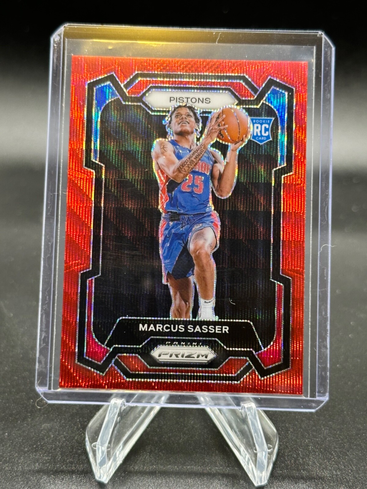 2023-24 Panini Prizm Marcus Sasser Red Wave Prizm Rookie RC #174 Pistons SP