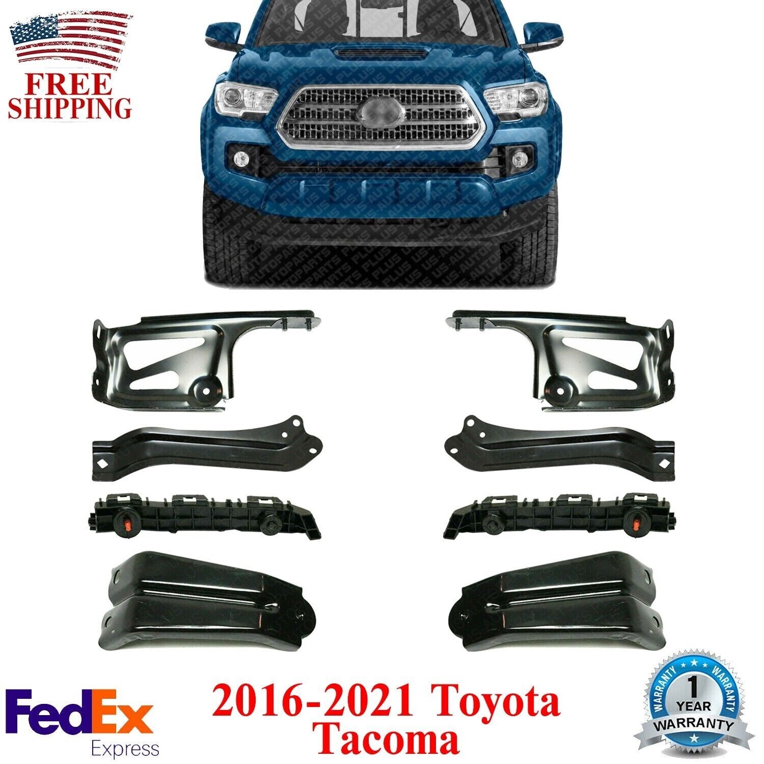 Front Bumper Brackets Mounting Kit LH & RH Side For 20162021 Toyota