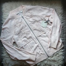 Light Weight Pastel Pink Jacket Coat Bomber Hinge Seattle Super Soft Lace Zip XS