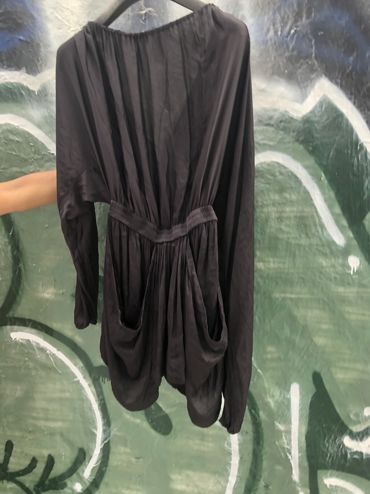 Alexander wang jumpsuit romper shorts black size 4 silk