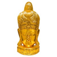 Buddha Statue Skulptur Kopf Figur Aus Holz Ca 82Cm