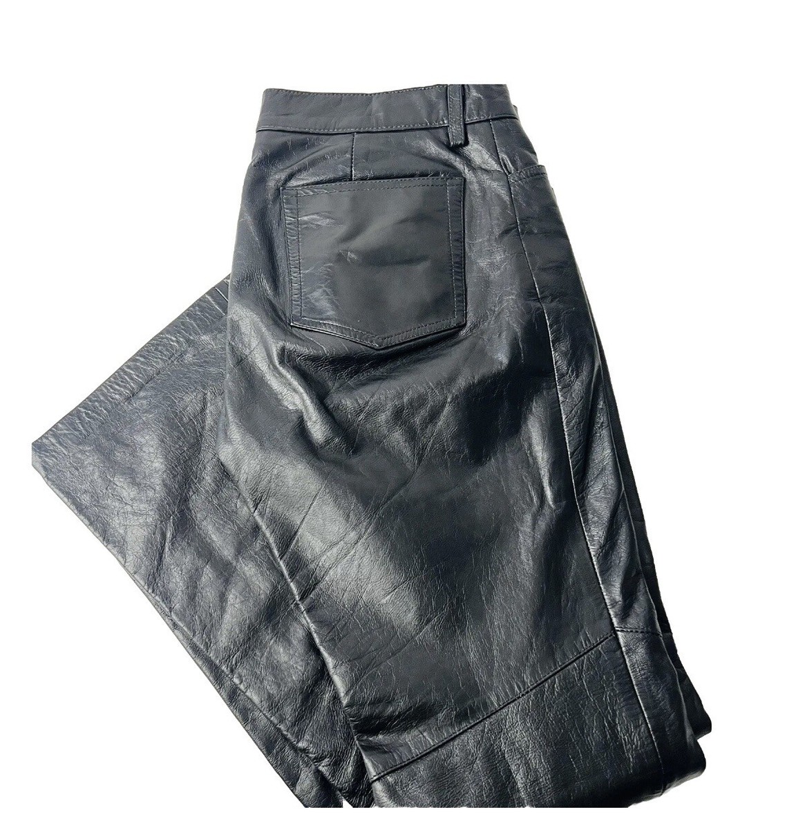 Vintage GAP Black Leather BOOT Cut Pants Sz 10 Women | eBay