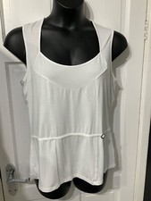MARKS & SPENCER size 20 white stretch top fitted faux buckle decor smart casual