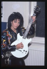Joan Jett Rock Star playing guitar Punk Hair Photo Shoot Original Transparency
