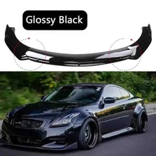 For Infiniti G37 Coupe Sedan Black Front Bumper Lip Spoiler Splitter Body Kit