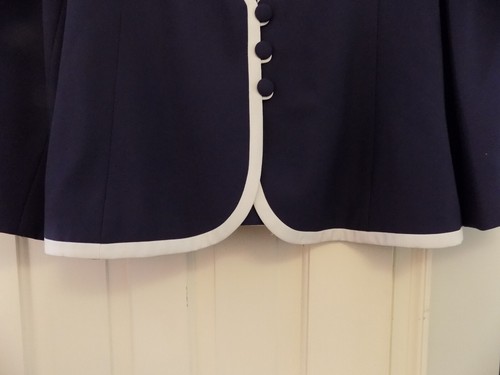 Giacca blazer vintage elegante Andrea Viccaro blu navy bianco piping 18 usata in ottime condizioni elegante - Foto 5 di 9