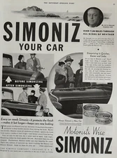 1934 Simoniz Car Wax Chicago IL New Before After Weather Vintage Print Ad