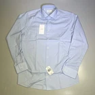 ETON Textured Twill Shirt Men's Contemporary Sz 42 Light Blue 1000136432243