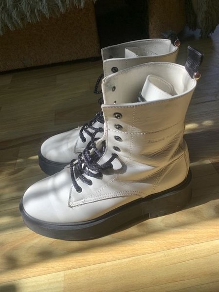 Women Filling Pieces Boots White Leather 38