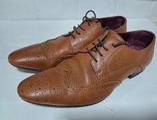 Jasper Conran Tan Brown Leather Vintage Style Brogue Oxford Mens Shoes 9 Lace-Up