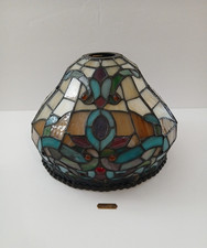 Vtg Dale Tiffany Stained-glass Lamp Shade 9" Floral Dome Bridge Arm Replacement