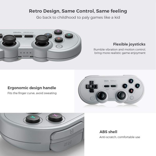 8Bitdo SN30 Pro Wireless Bluetooth Controller with Joystick Rumble Vibration USB - Picture 2 of 7