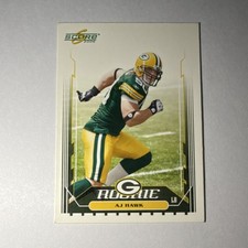 Score 2006 AJ Hawk Green Bay Packers #373 Rookie Football Trading Card. rookie card picture