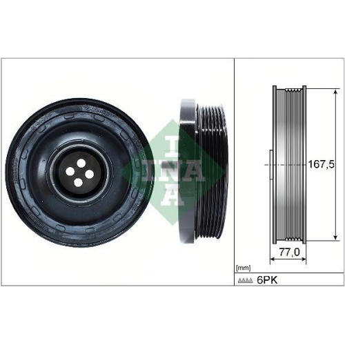 Poulie Vilebrequin Schaeffler Ina 544 0137 10 pour entretien et réparation de BMW Mini