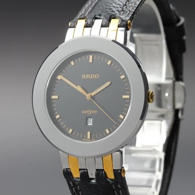Vintage 90's RADO DiaStar 152.0343.3 Quartz Gray 36mm Men Watch New Batt N MINT