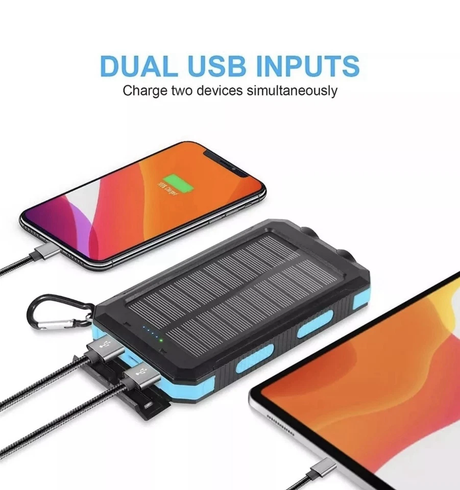 Annero Solar Charger 20000mAh, Portable Solar Power Bank Waterproof Solar(M445) - Image 2 of 4