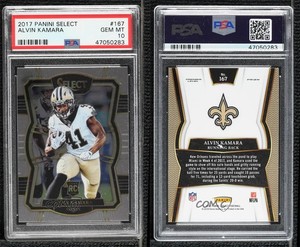 2017 Select Premier Level Silver Prizm Alvin Kamara #167 PSA 10 GEM MT Rookie RC