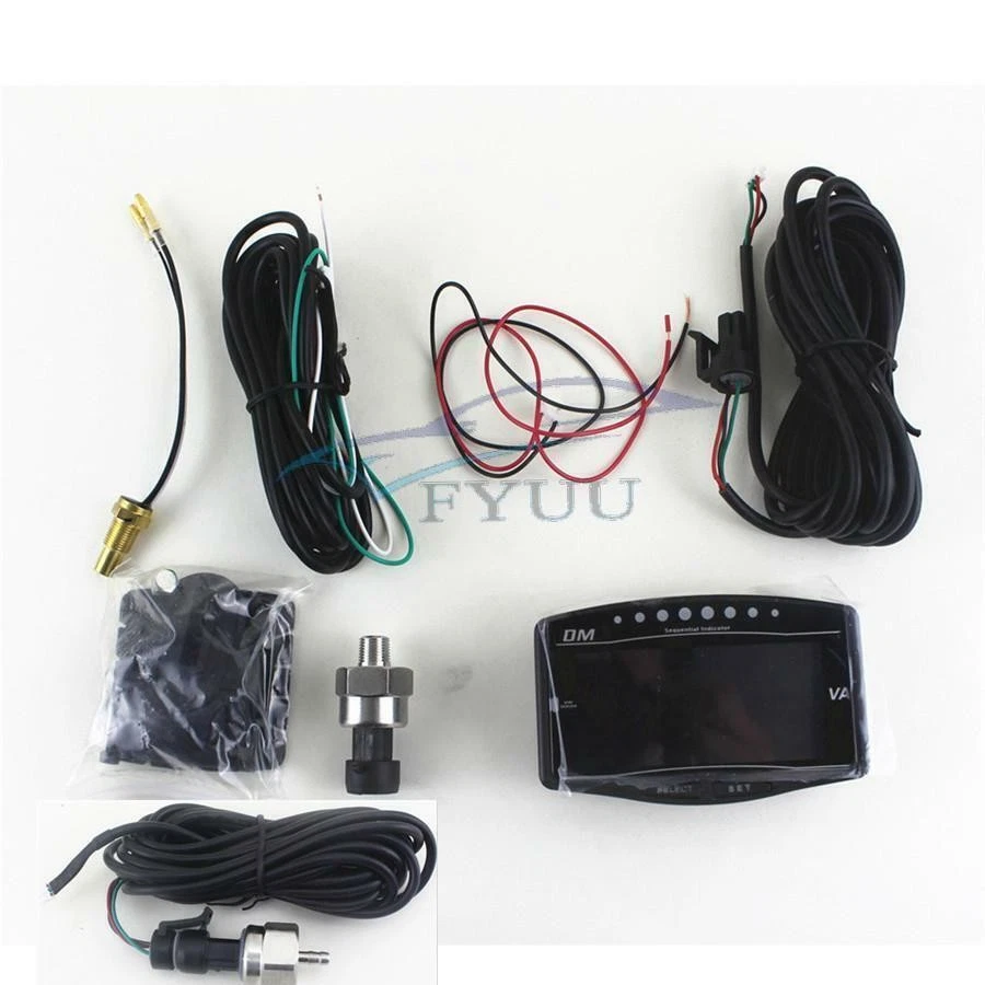 6IN1 Digital Car Voltmeter Oil Pressure/Water Temp/Fuel Gauge/Turbo Boost Gauge - Image 3 of 4