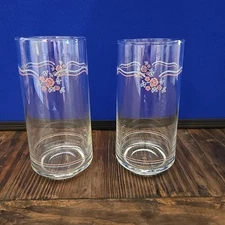 Corelle ENGLISH BREAKFAST Set of 2 Tumbler 16 oz Beverage Glasses : TAPER FOOT