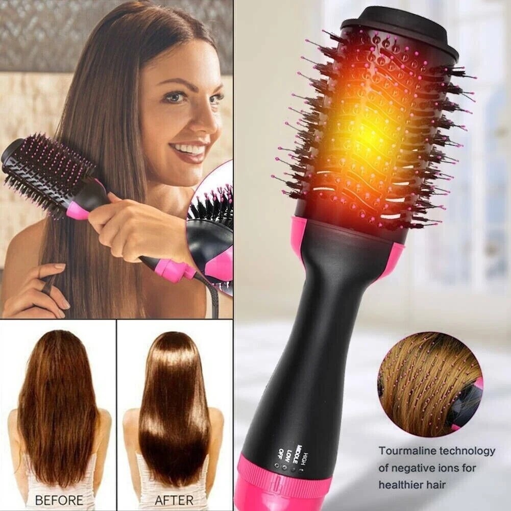 Spazzola Asciugacapelli 3 in 1 Multifunzionale - Per Tutti i Tipi di Capelli