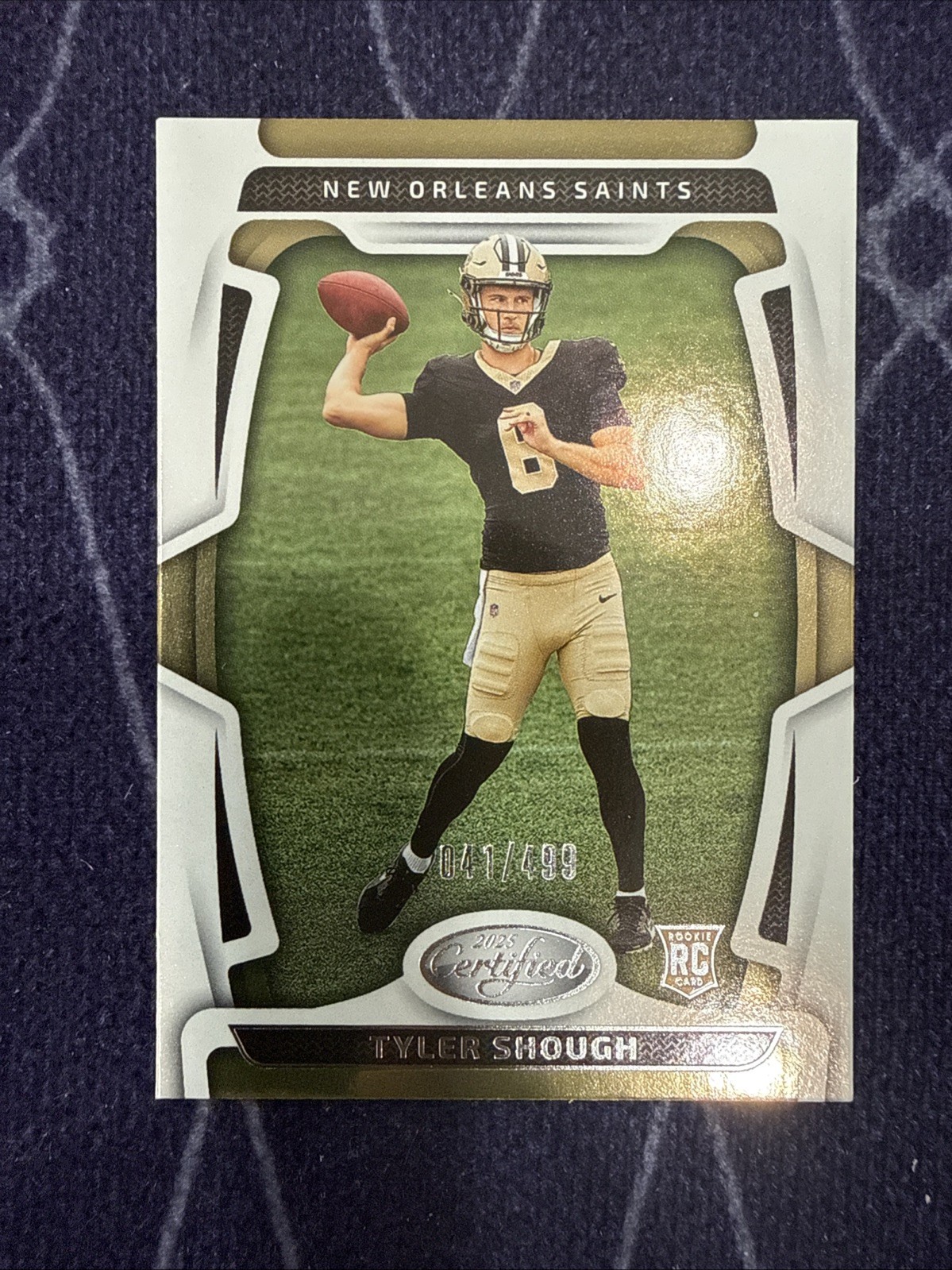 2025 Panini Certified #102 Tyler Shough /499 New Orleans Saints RC