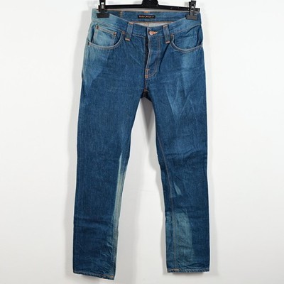 NUDIE JEANS _ HERREN DENIM GRIM TIM ORG DRY GREENCAST ACID WASH STRAIGHT _ W31 L32
