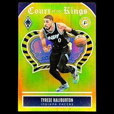 2023-24 Panini Phoenix INSERT- TYRESE HALIBURTON Court of the Kings Yellow /35