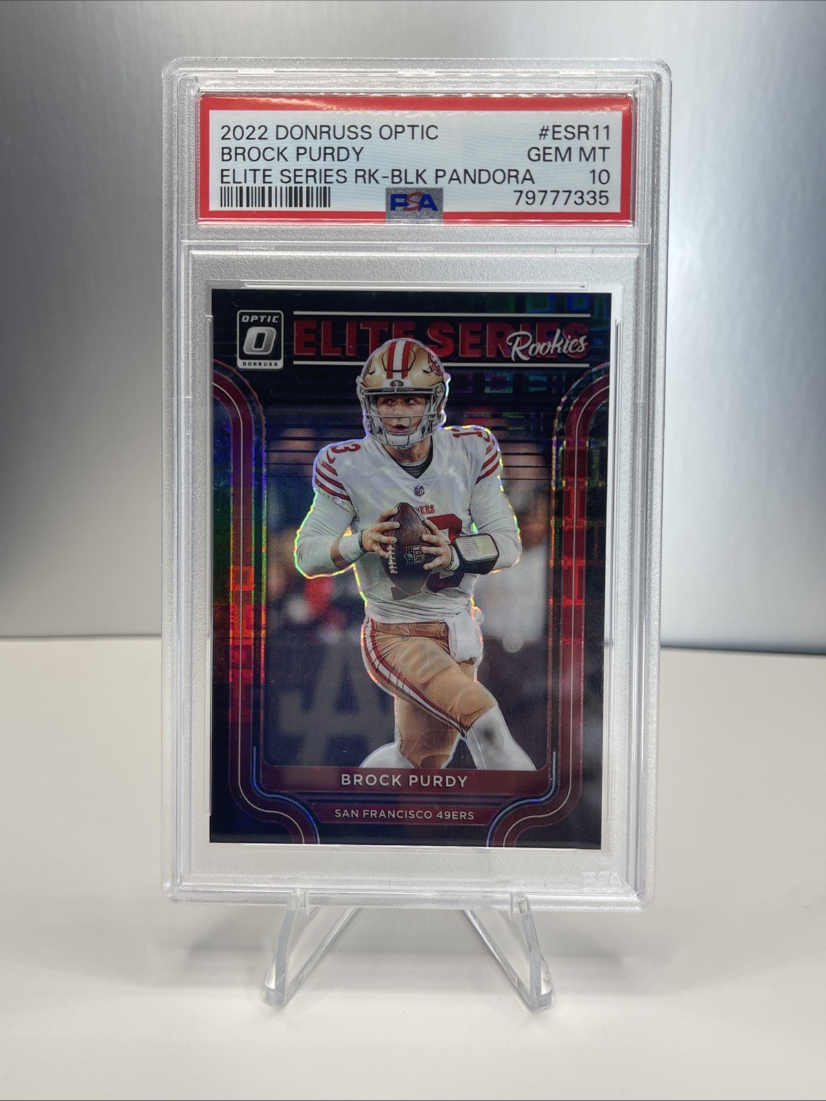 2022 Donruss Optic Brock Purdy Elite Series Rookie -BLK  Pandora PSA 10 1/25 🔥