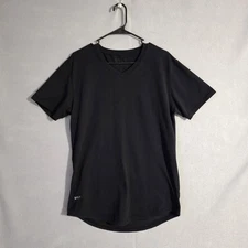 BYLT Mens Black Drop Cut S/S Lux V Neck Shirt Size Medium 