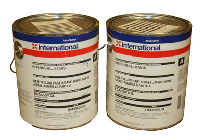 Lot of 2 1GL International Interseal 670HS Part A Epoxy -  Base Yellow