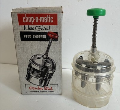 Chop-O-Matic Giant Food Chopper with Green Knob Vintage Popeil Kitchen Tool