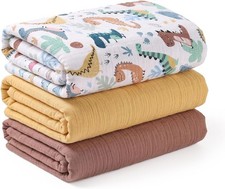 100 Cotton Muslin Swaddle Blankets for Newborns 3PC Soft Breathable Baby Blanket