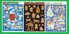 Child HOLIDAY WINDOW CLING Decorations Lot 3 Sheets Peanuts Star Wars Bluey $6Sh