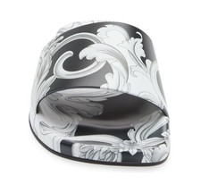 NIB Versace Barocco SlideSandal unisex9/42EU BLACK WHITEauthentic made Italy
