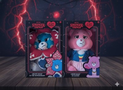 STRANGER THINGS X CARE BEARS SET OF 2 ELEVEN & DEMOGORGON 