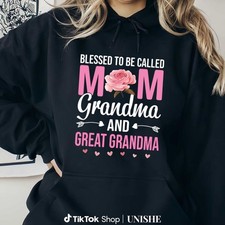 Blessed To Be Called Mom Grandma Great Grandma Soft Crew Neck Tee Gift