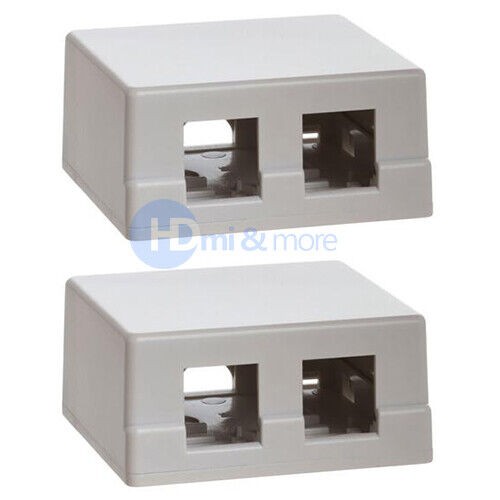 2x Double Hole Surface Mount Keystone Jack Wall Box 2 Port 619162065989 ...