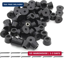 60 PCS 3/4" W x 7/16" H Black Round Rubber Feet Bumpers with Screws Non-Slip