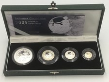 Fine Silver 2005 Britannia Proof Four Coin Set 1oz - 1/10 Royal Mint boxed