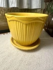 Vintage McCoy Pottery Flower Pot Marigold Yellow Planter Tiara Line 60s USA