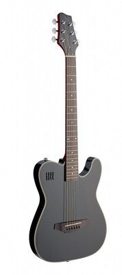 E-Folkgitarre, Solidbody m. Cutaway, schwarz