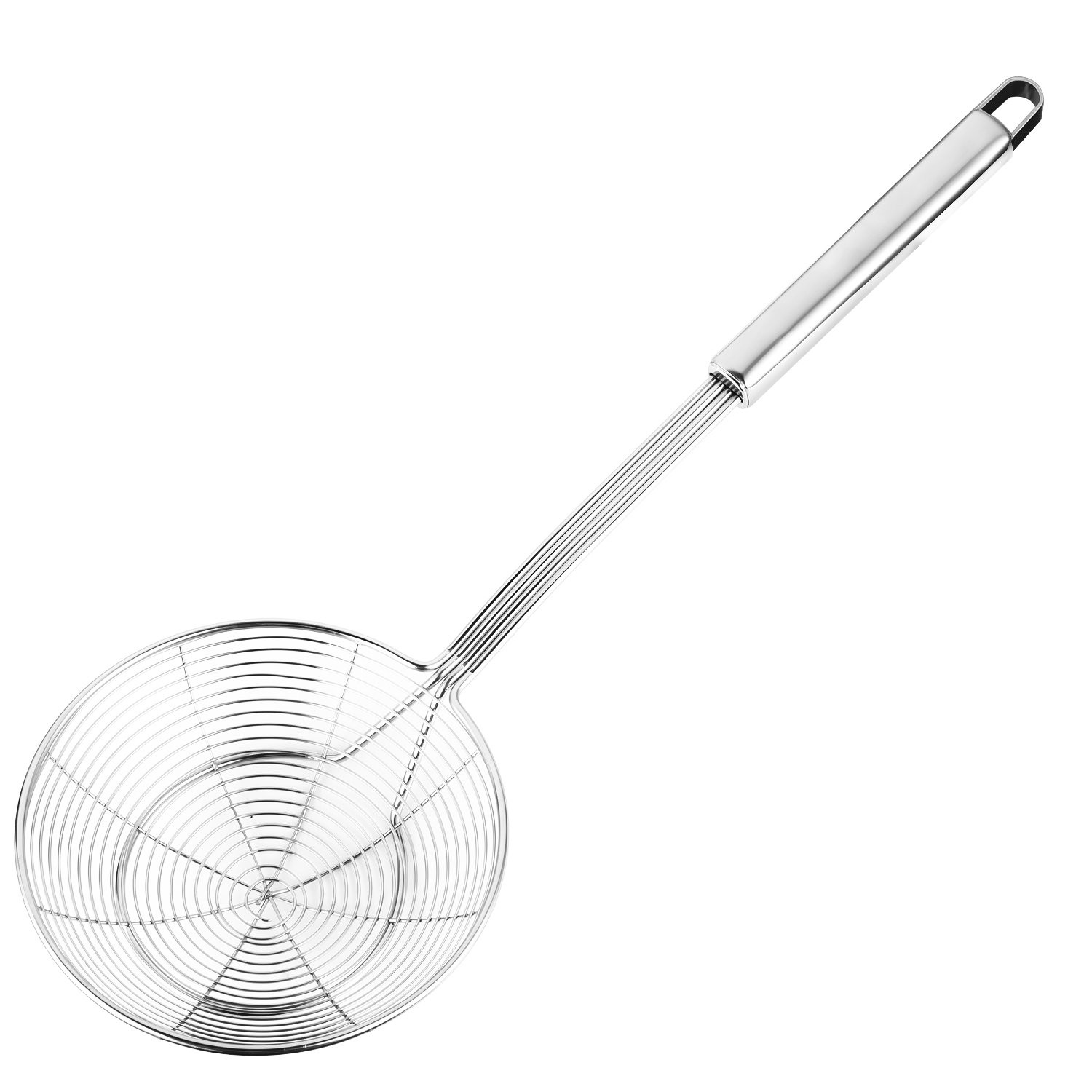Hiware Solid Stainless Steel Spider Strainer Skimmer Ladle 5.4-Inch, Silver