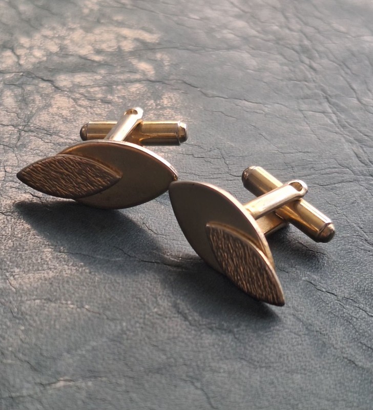 Men's Vintage Mid Century Minimalist Style Cufflinks Bullet Back 