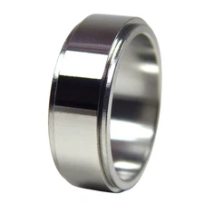 Modern Fidget Spinner Ring Silver 316L Stainless Steel Stress Reliever Band