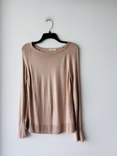 Stradivarius Knit Sweater Blush Pink Lightweight Long Sleeve Viscose Women Small