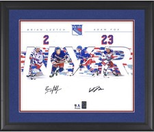 Brian Leetch and Adam Fox Rangers Framed Signed 16x20 Dual Photograph