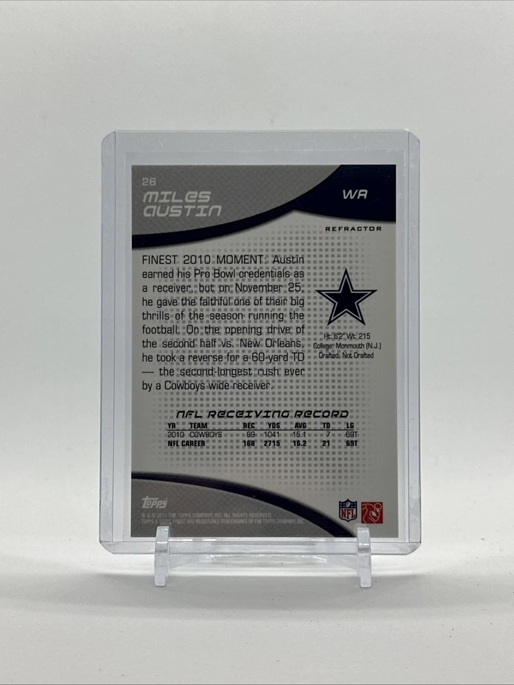 2011 Topps Finest - Miles Austin #26 X-Fractor /399 - Image 2 of 2