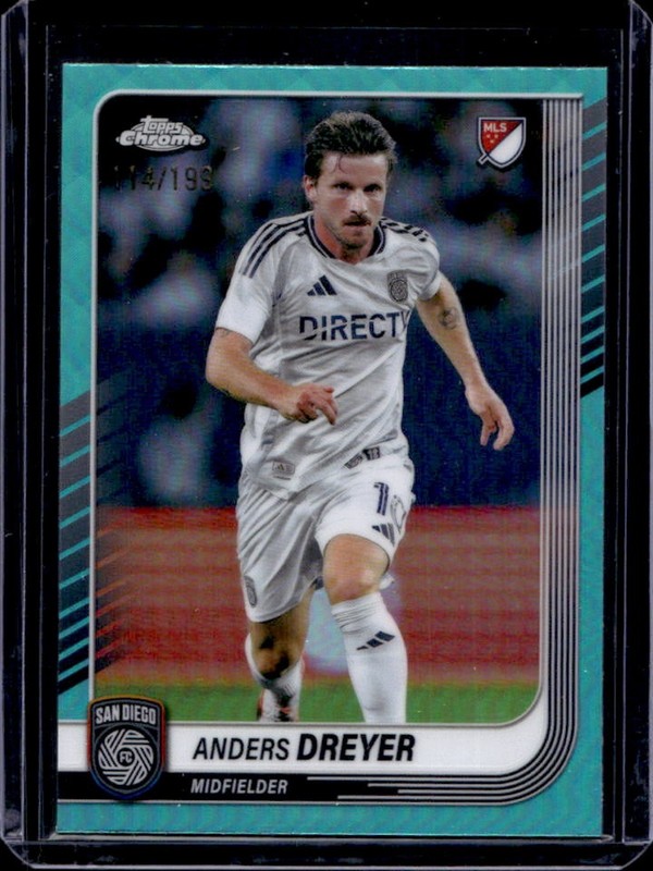 2025 Topps Chrome MLS Anders Dreyer Aqua Refractor #/199