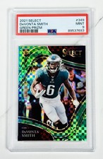 2021 Select Devonta Smith Green Prizm Field Level /5 PSA 9
