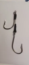 10/0 Dual Trolling Hook Set 600lb Cable Offset Marlin Wahoo Mahi Tuna Sailfish